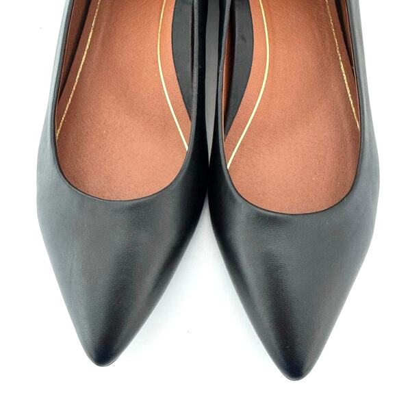 Vionic Women’s Lena Black Leather Pointed Toe Slip One Ballet Flat Shoes Size 7 - Picture 7 of 13
